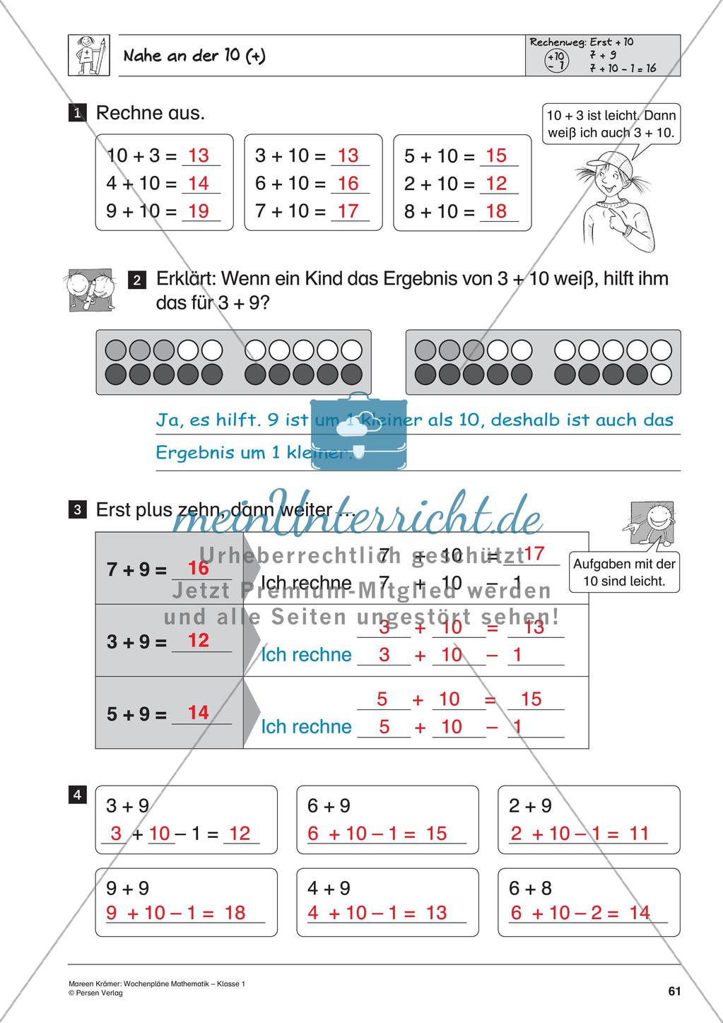 Wochenplanarbeit zur Addition und Subtraktion bis 20 Preview 63