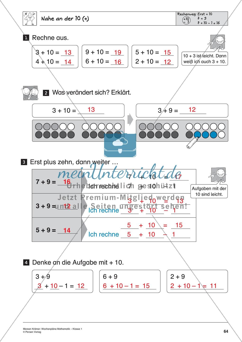 Wochenplanarbeit zur Addition und Subtraktion bis 20 Preview 66