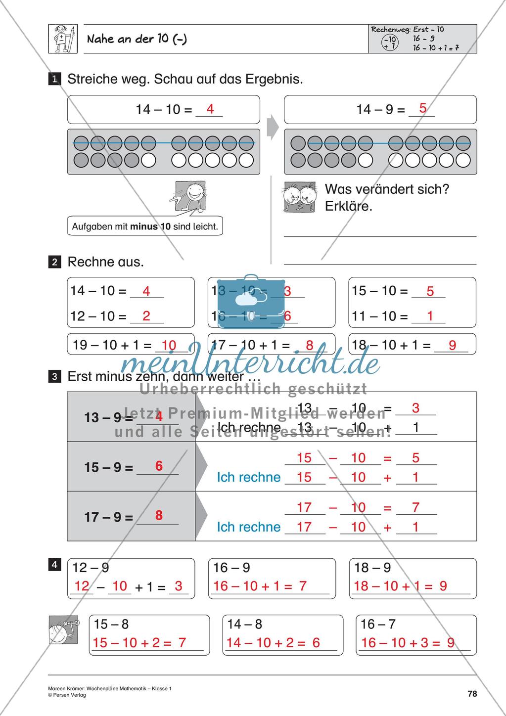 Wochenplanarbeit zur Addition und Subtraktion bis 20 Preview 80