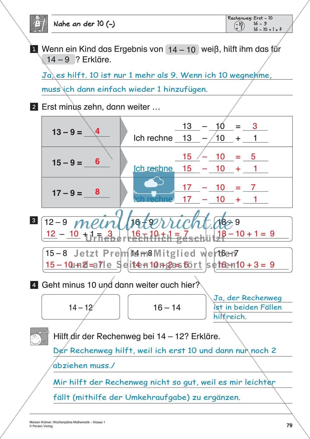 Wochenplanarbeit zur Addition und Subtraktion bis 20 Preview 81