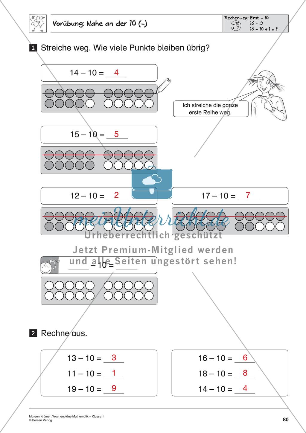 Wochenplanarbeit zur Addition und Subtraktion bis 20 Preview 82
