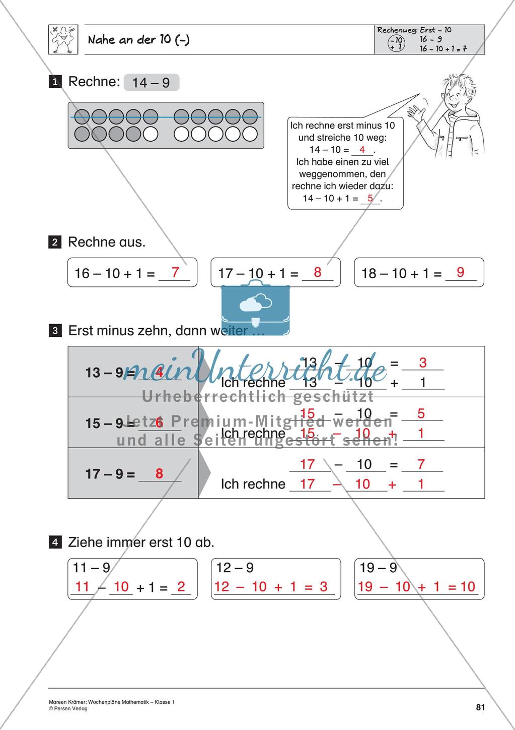 Wochenplanarbeit zur Addition und Subtraktion bis 20 Preview 83