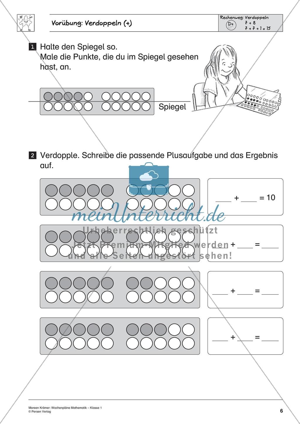 Wochenplanarbeit zur Addition und Subtraktion bis 20 Preview 8