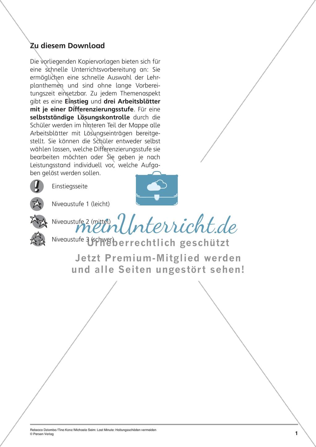 Rückenschule: Vermeidung von Haltungsschäden Preview 3