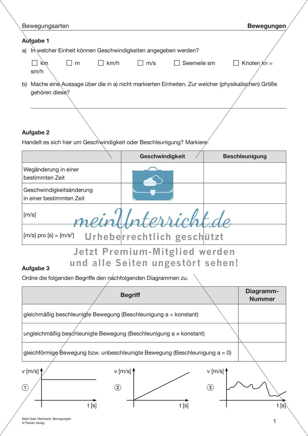 Mechanik: Bewegungen Preview 3