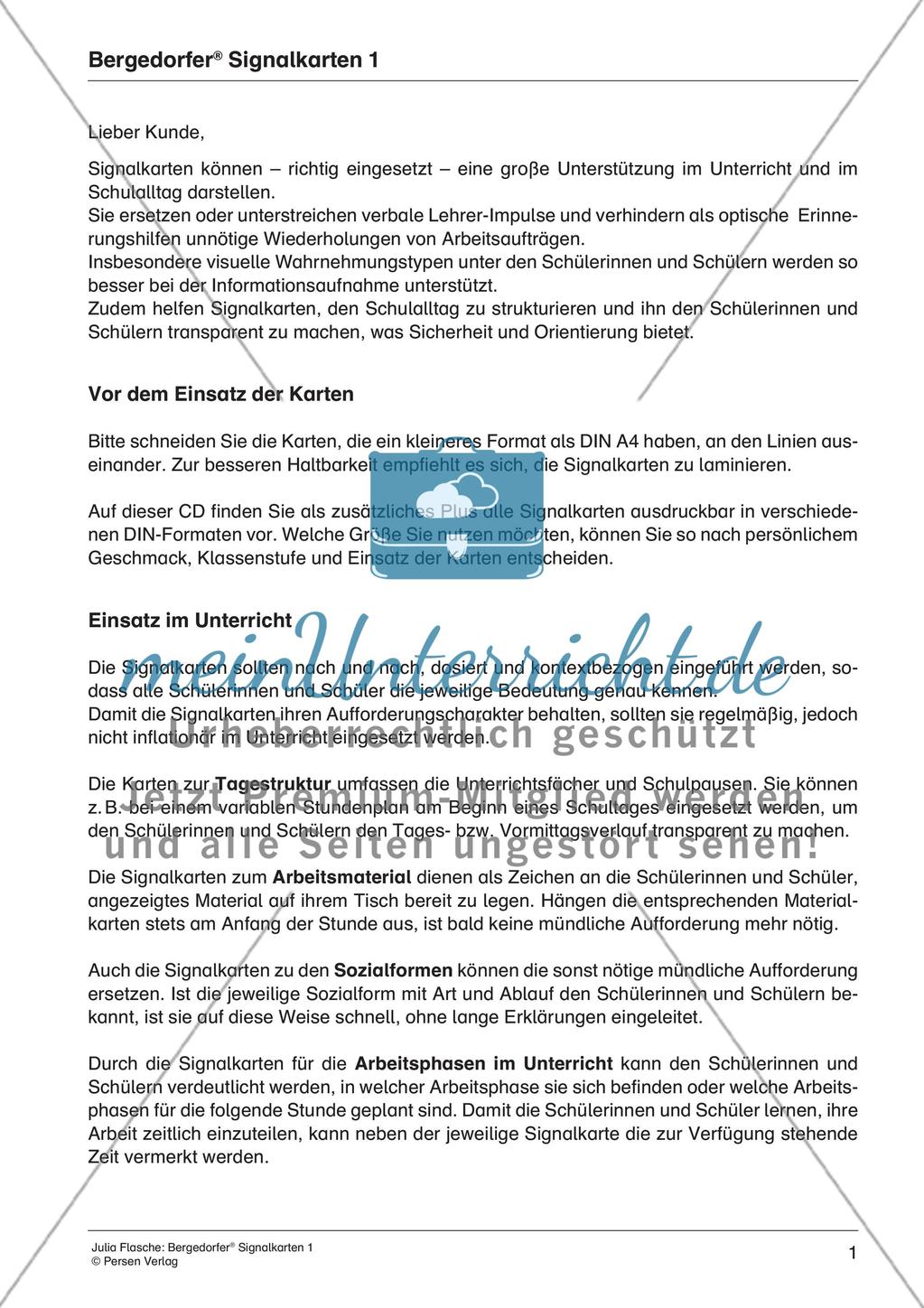 Bergedorfer Signalkarten: Hilfen zur Tagesstruktur Preview 3