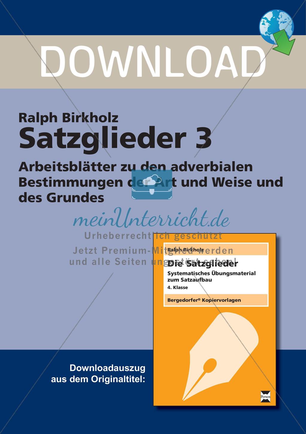Satzglieder: Adverbiale Bestimmungen Preview 1