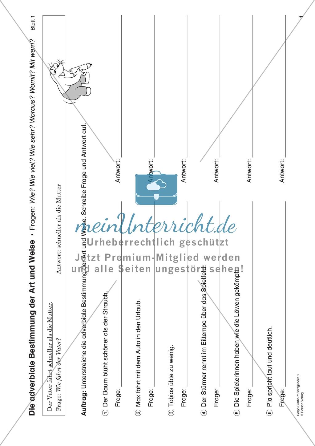 Satzglieder: Adverbiale Bestimmungen Preview 3