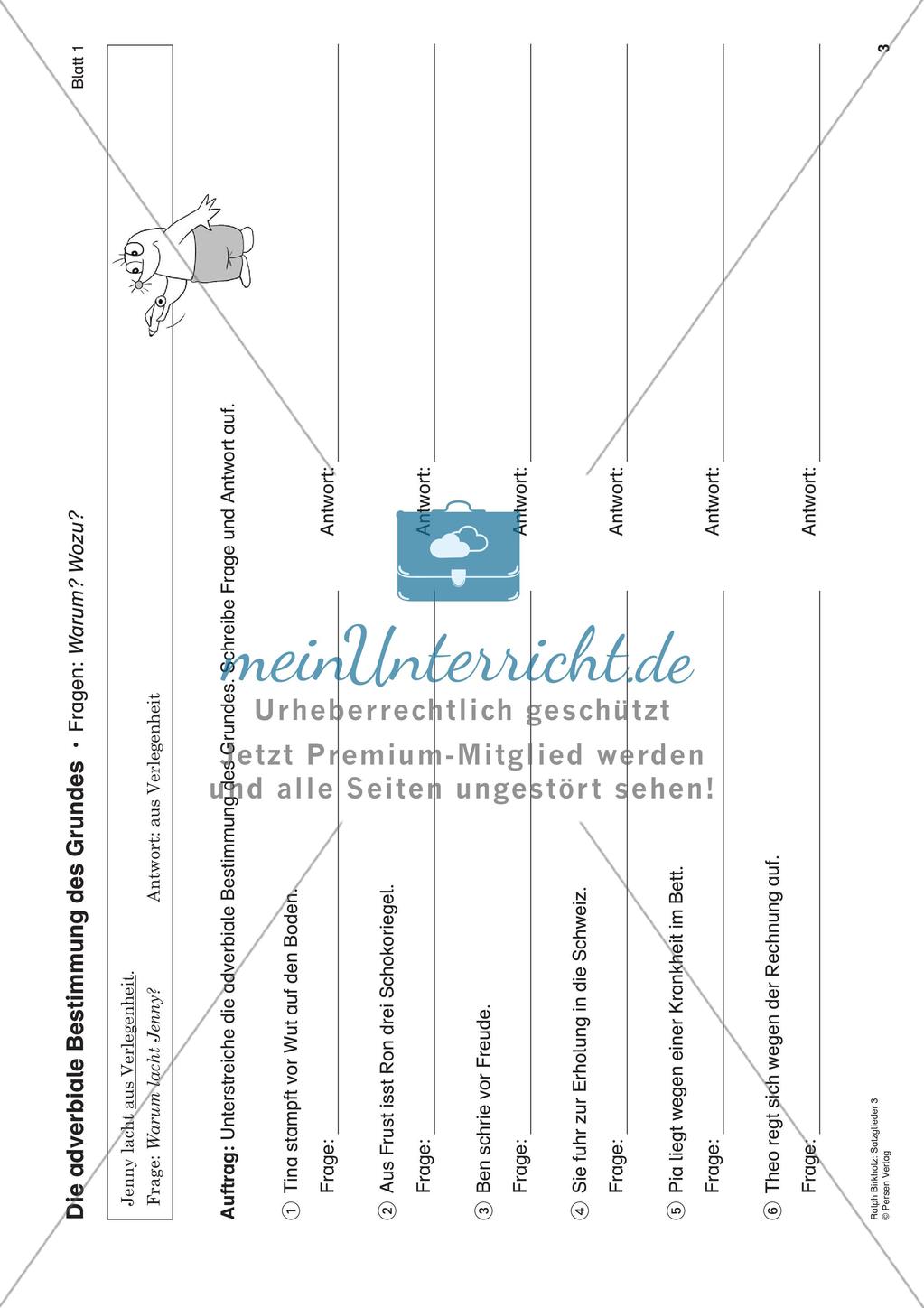 Satzglieder: Adverbiale Bestimmungen Preview 5