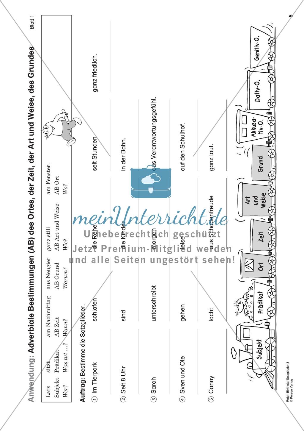 Satzglieder: Adverbiale Bestimmungen Preview 7