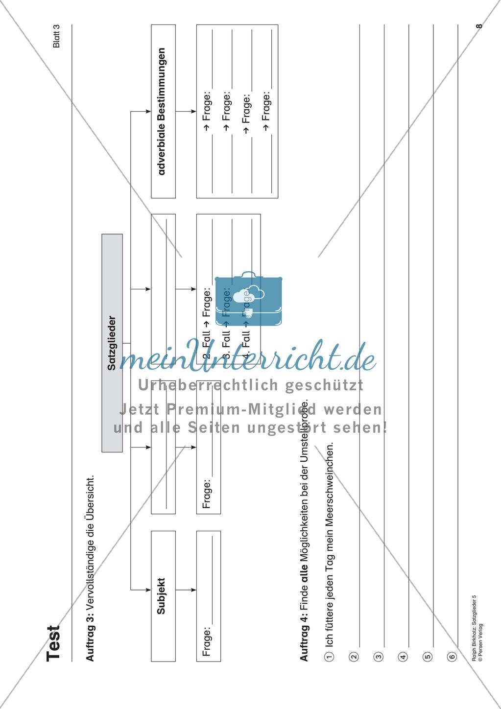 Satzglieder: Bestimmung von Satzgliedern Preview 10