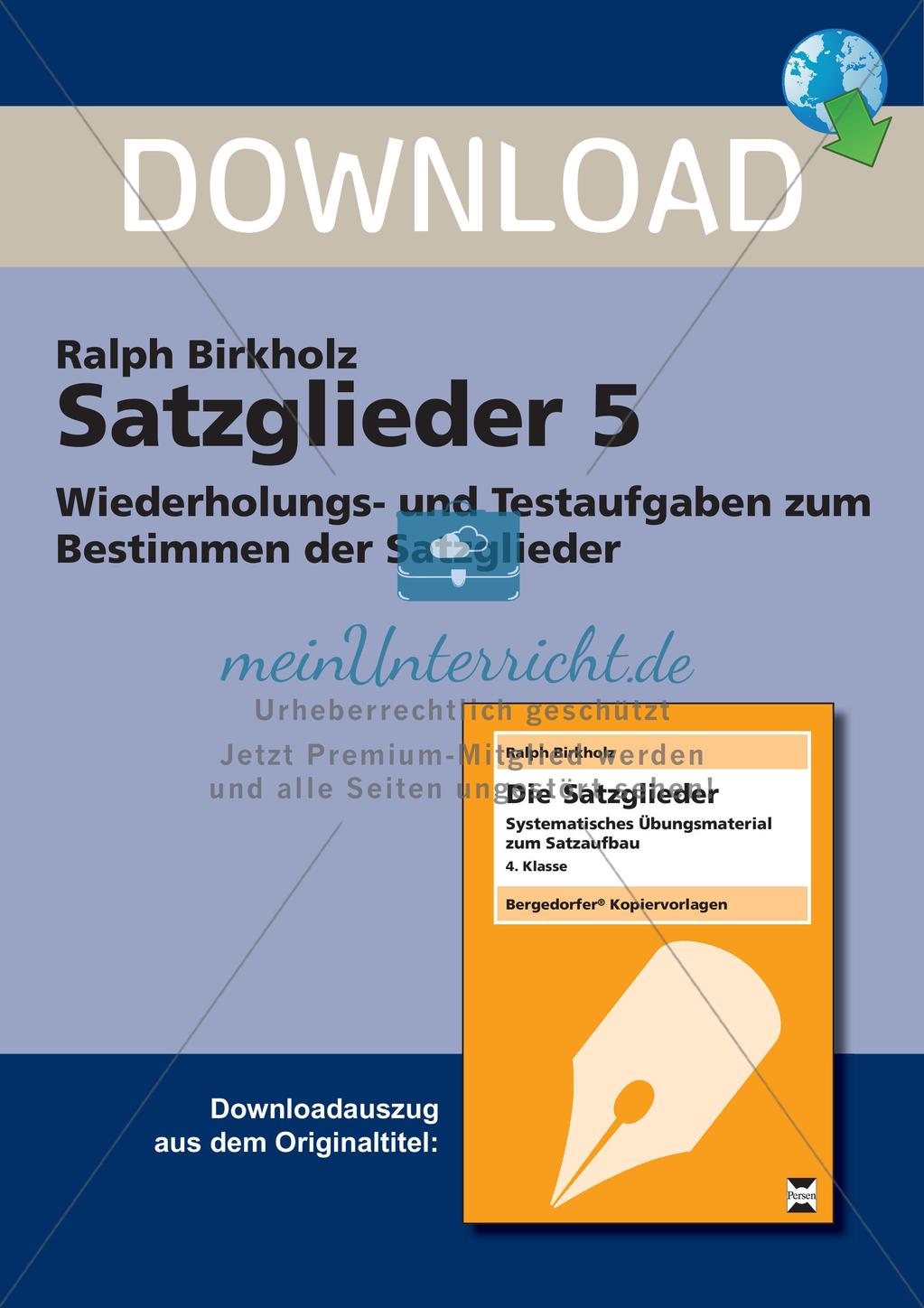 Satzglieder: Bestimmung von Satzgliedern Preview 1