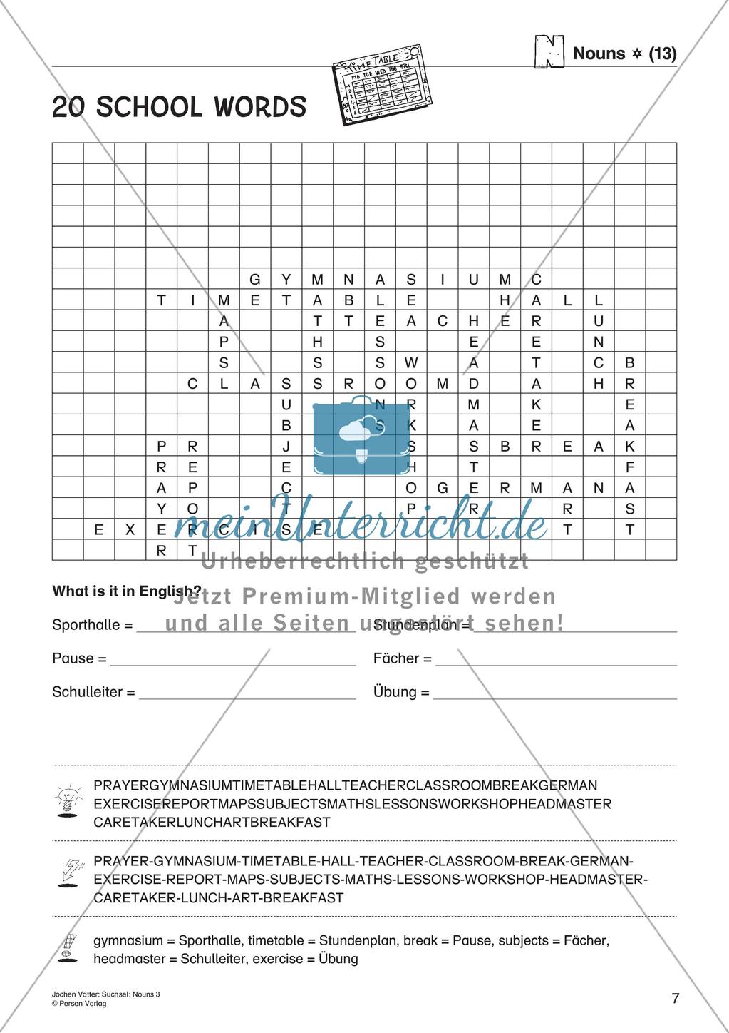 Wortschatz: Suchsel mit Nomen Preview 9