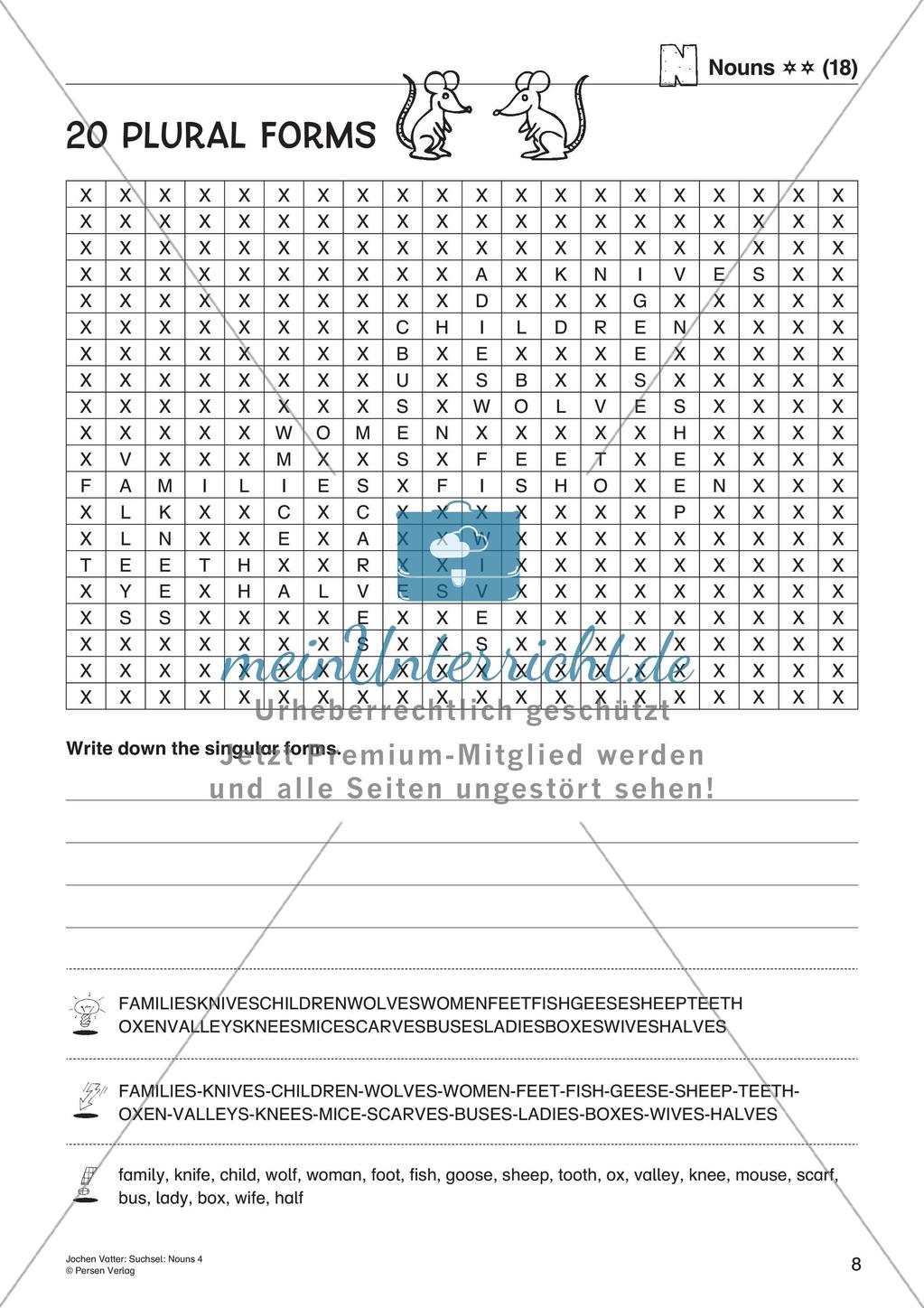 Wortschatz: Suchsel zu Nouns Preview 10