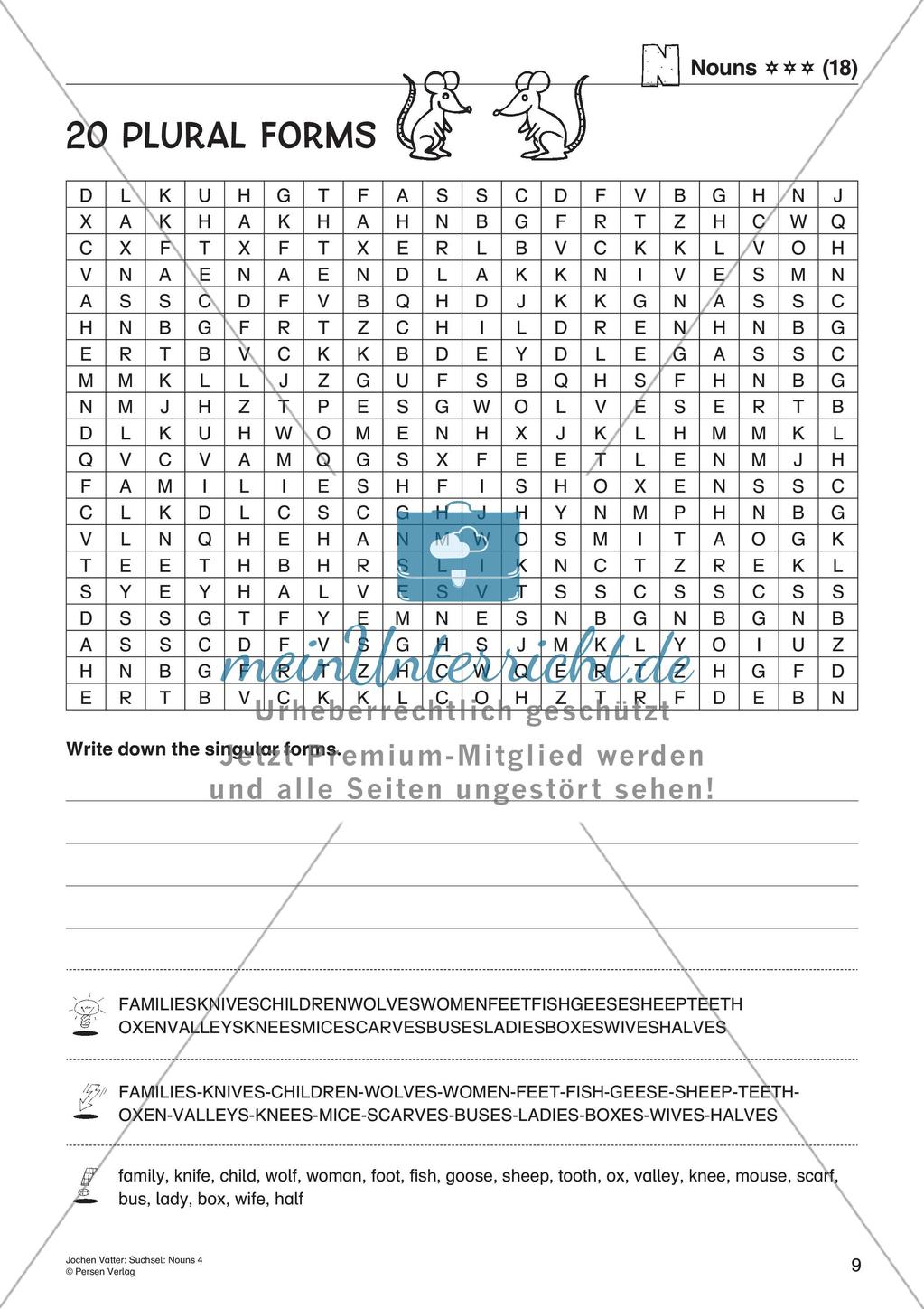Wortschatz: Suchsel zu Nouns Preview 11
