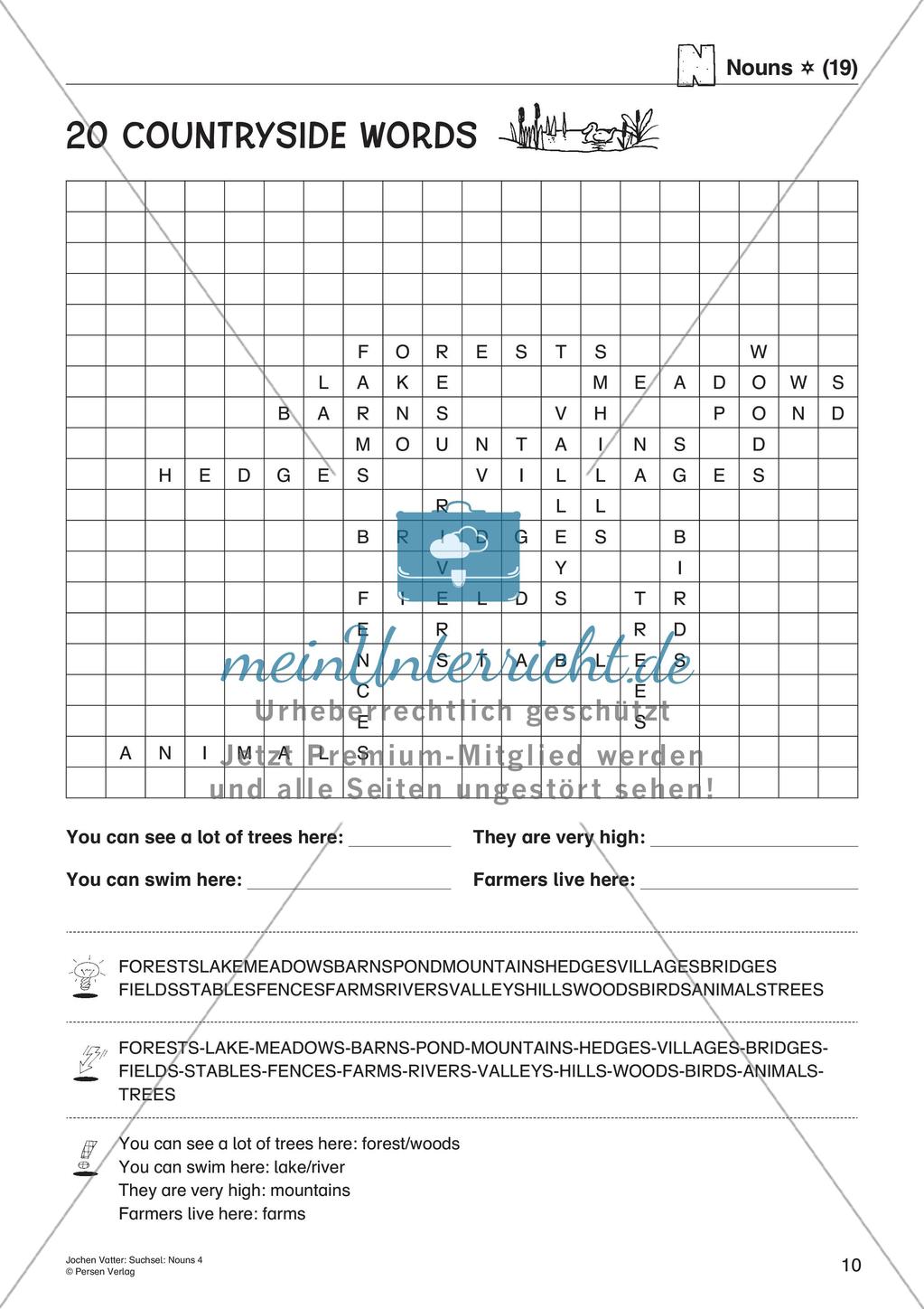 Wortschatz: Suchsel zu Nouns Preview 12