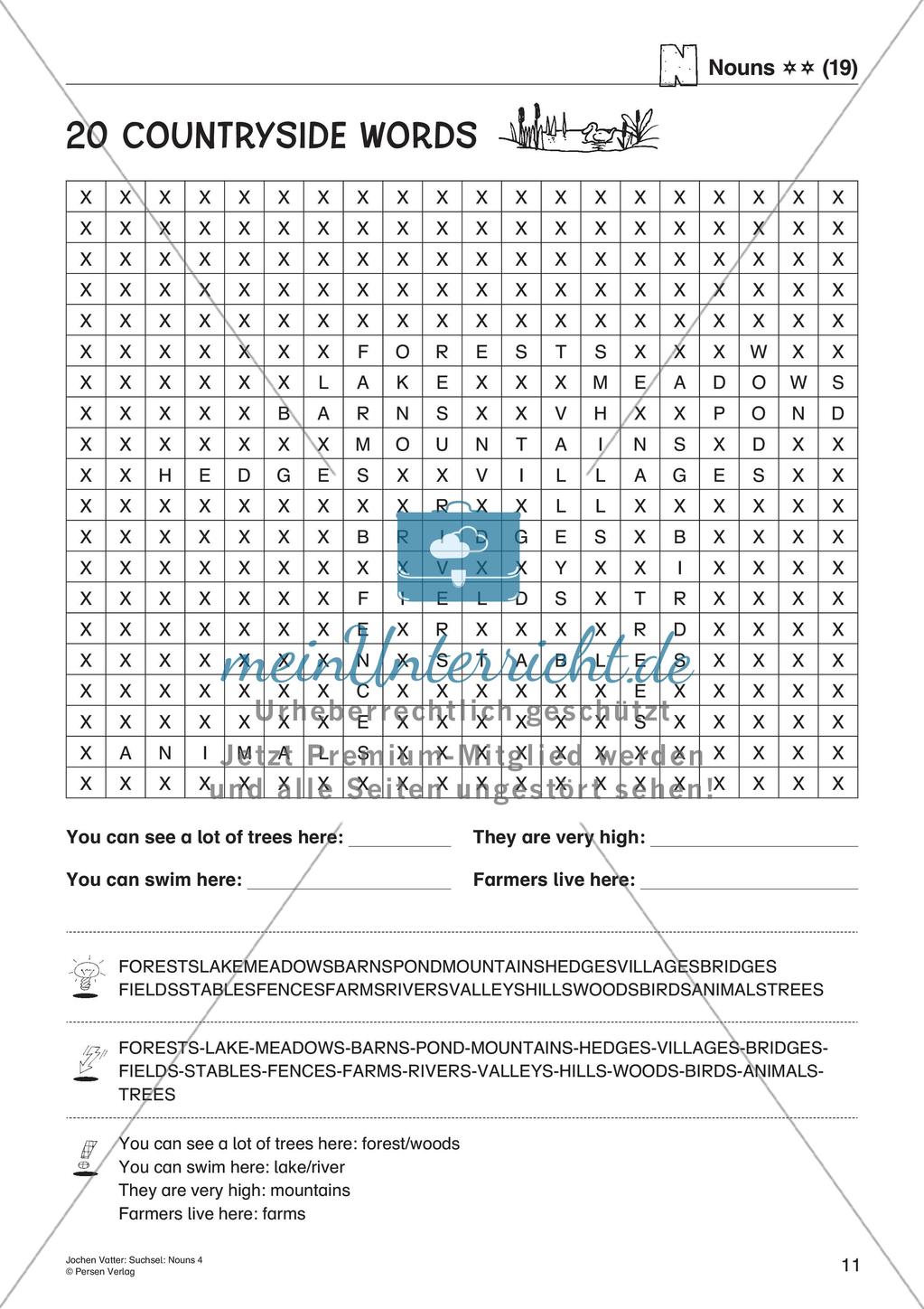 Wortschatz: Suchsel zu Nouns Preview 13