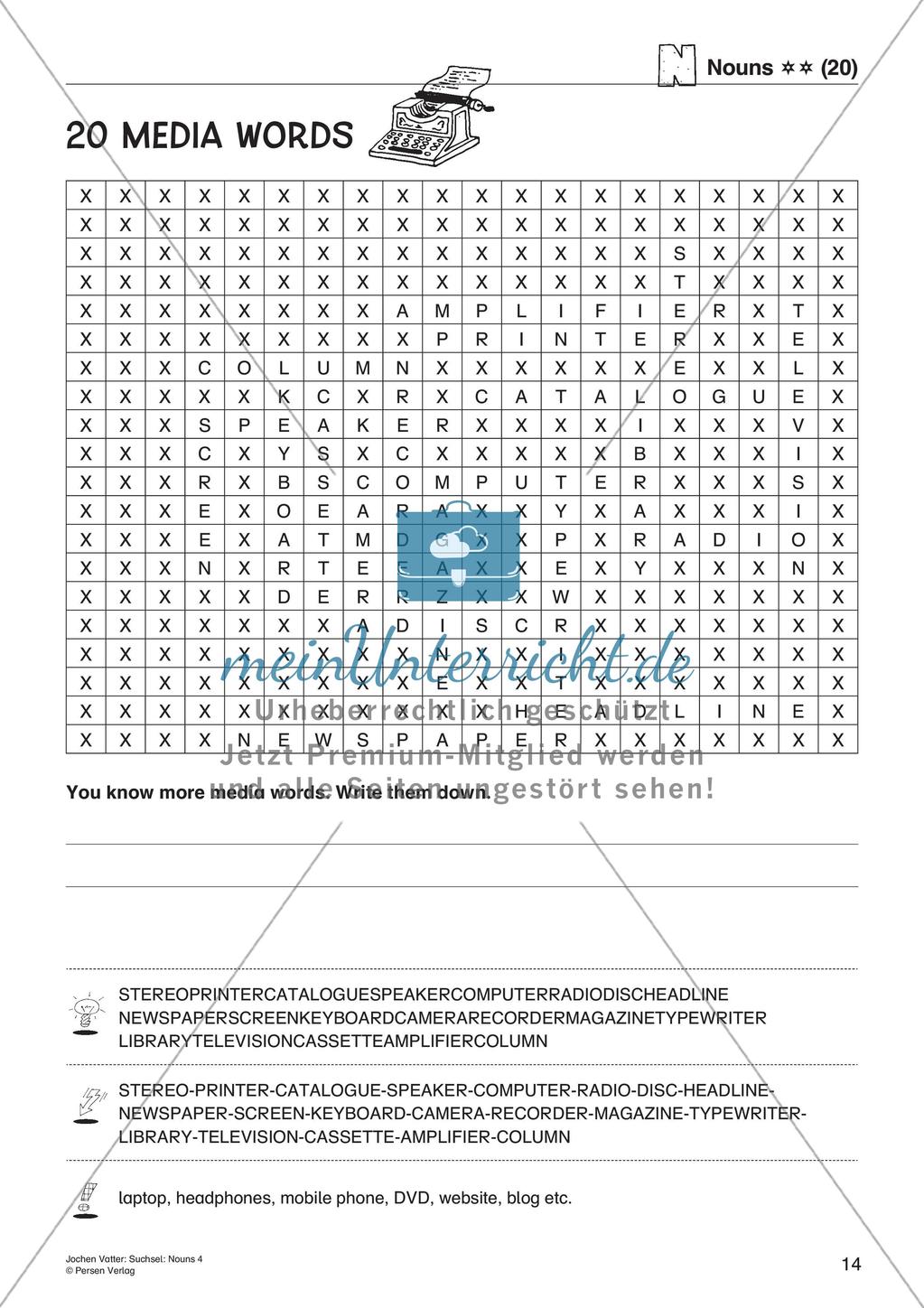 Wortschatz: Suchsel zu Nouns Preview 16