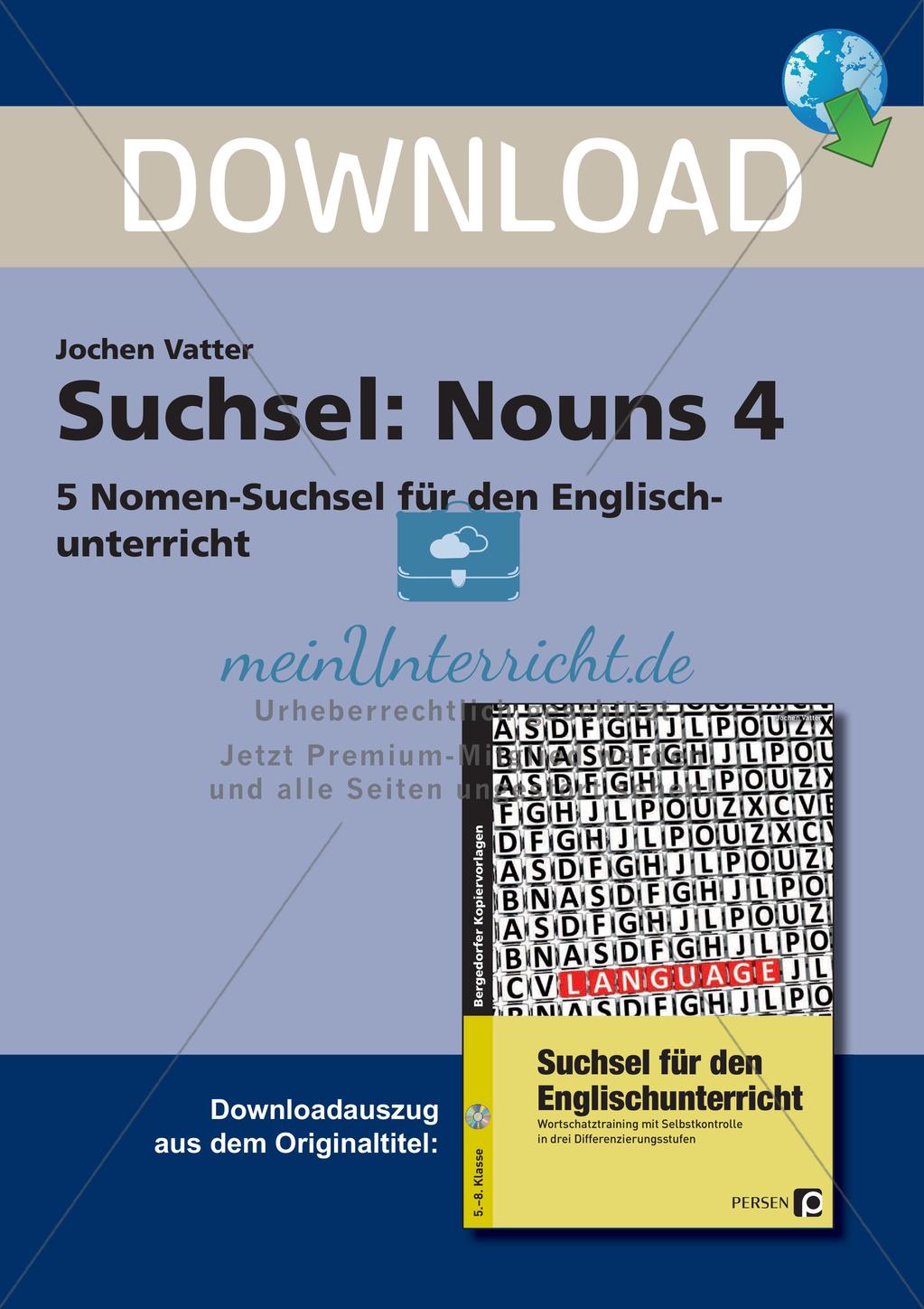Wortschatz: Suchsel zu Nouns Preview 1