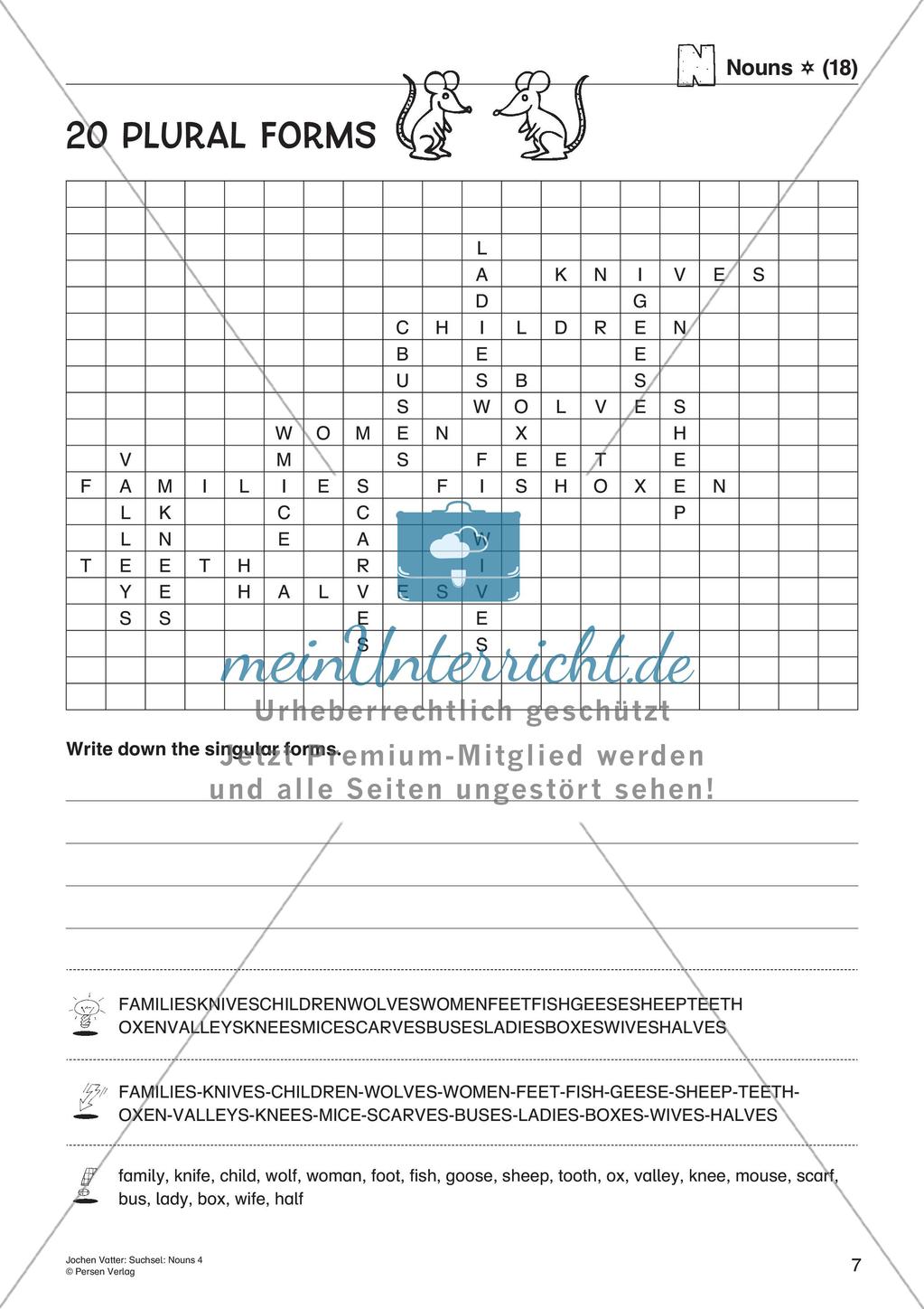 Wortschatz: Suchsel zu Nouns Preview 9