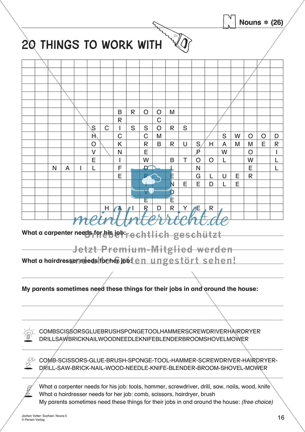 Wortschatz: Nomen-Suchsel Preview 18