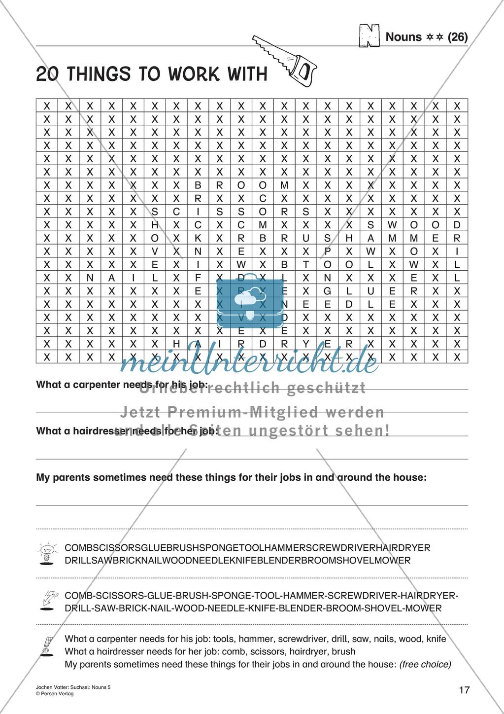 Wortschatz: Nomen-Suchsel Preview 19