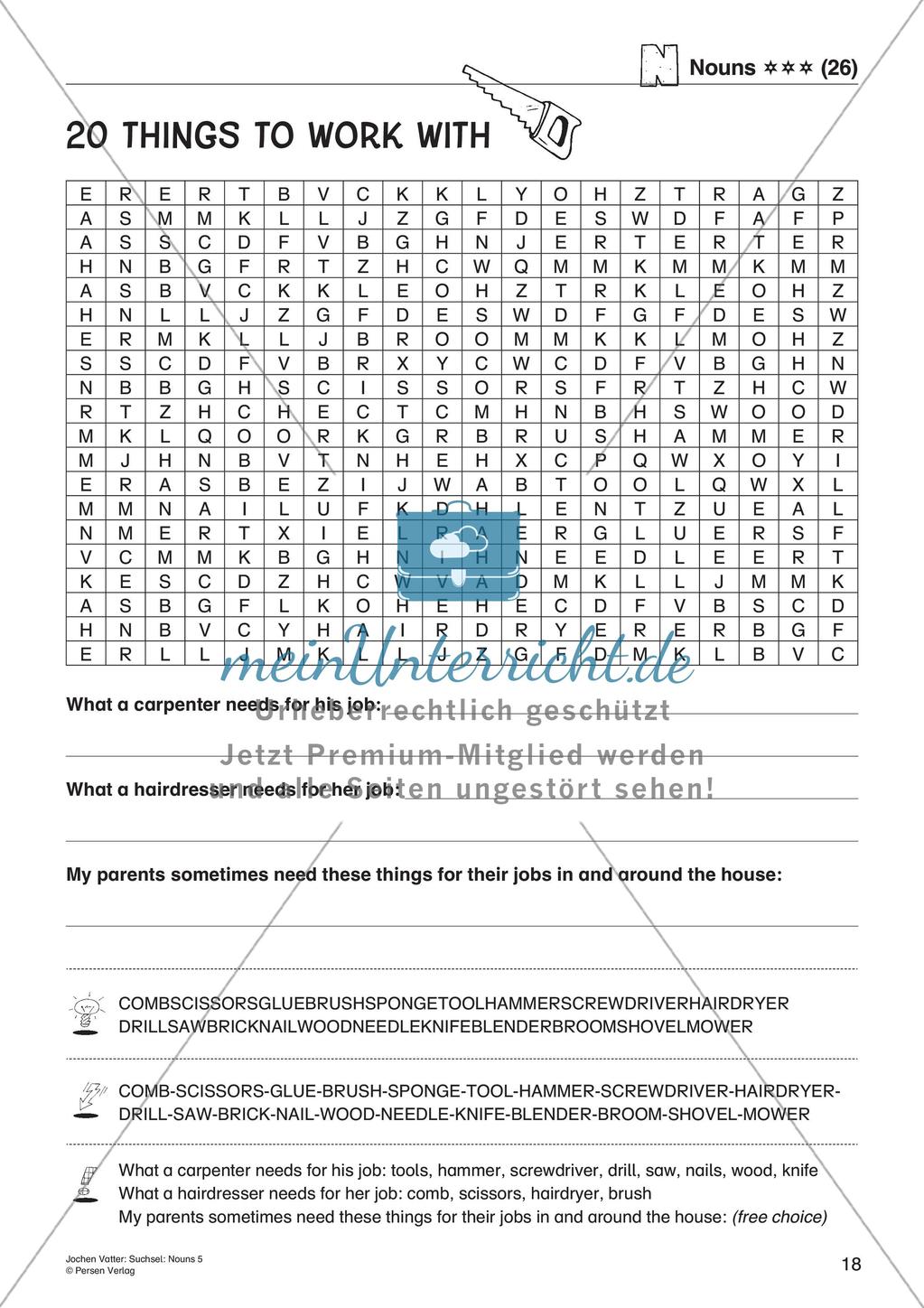 Wortschatz: Nomen-Suchsel Preview 20