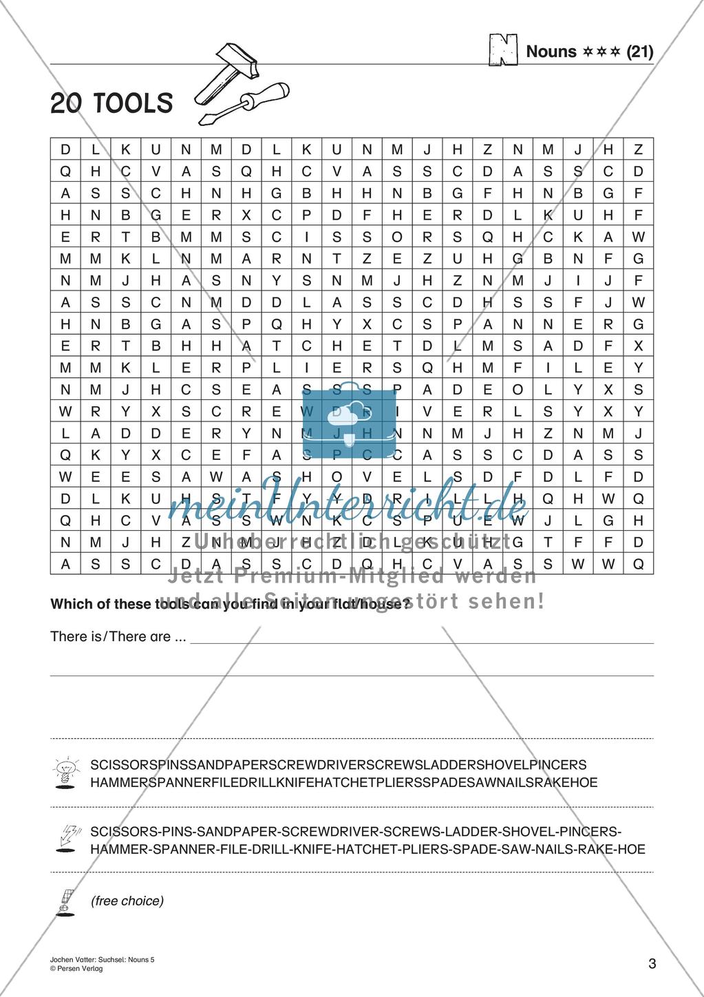 Wortschatz: Nomen-Suchsel Preview 5