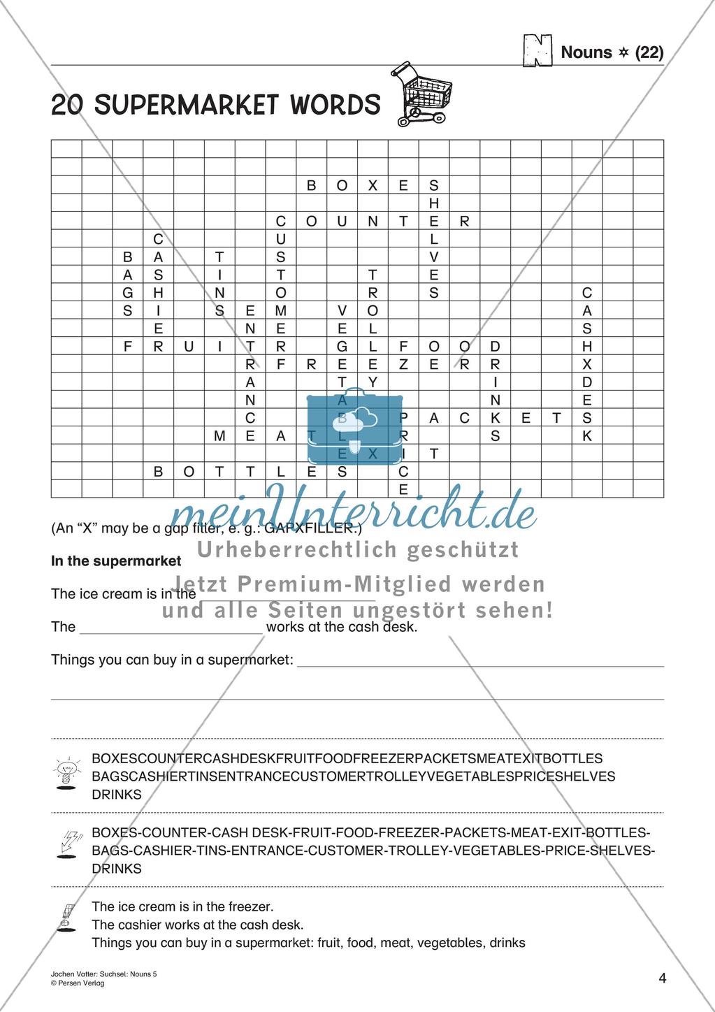 Wortschatz: Nomen-Suchsel Preview 6