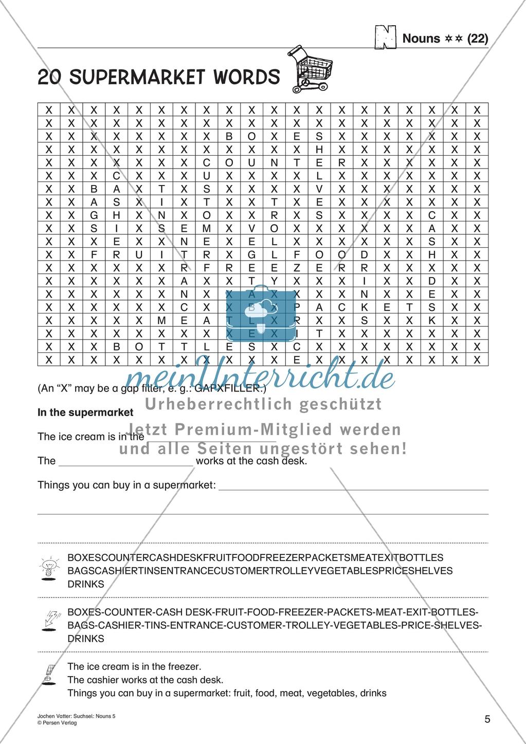 Wortschatz: Nomen-Suchsel Preview 7