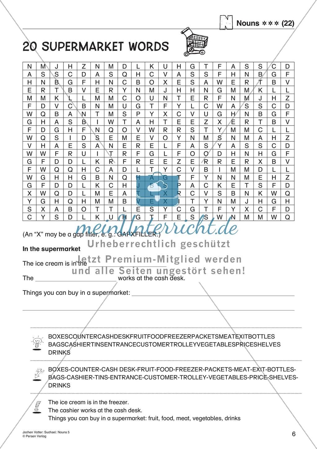 Wortschatz: Nomen-Suchsel Preview 8