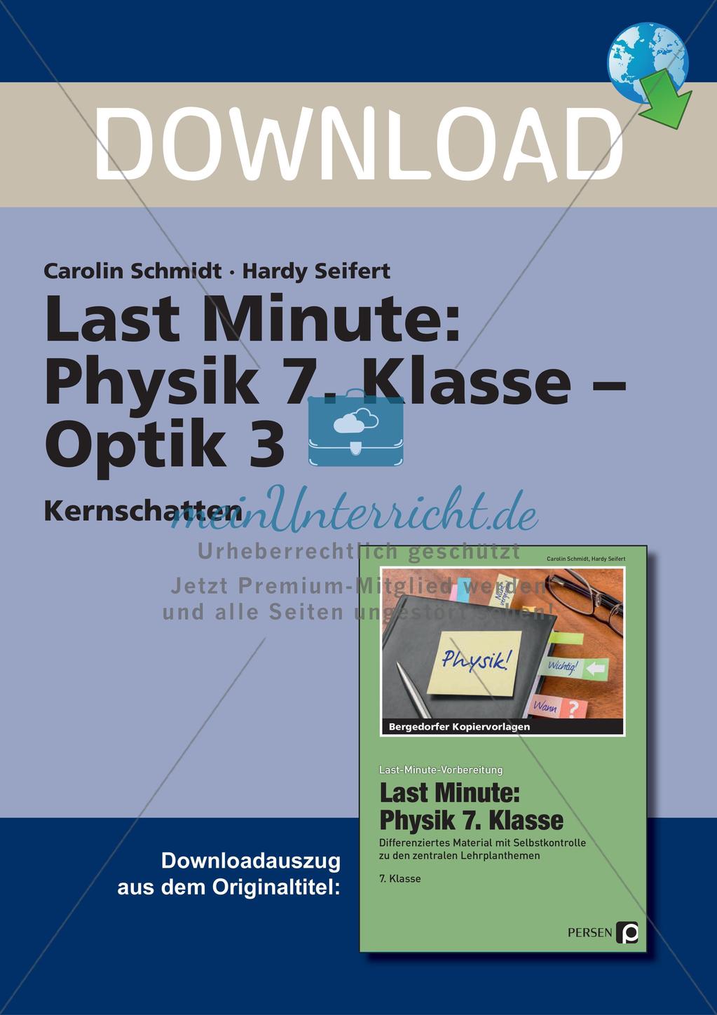Last Minute: Physik 7. Klasse - Optik 3 Preview 1