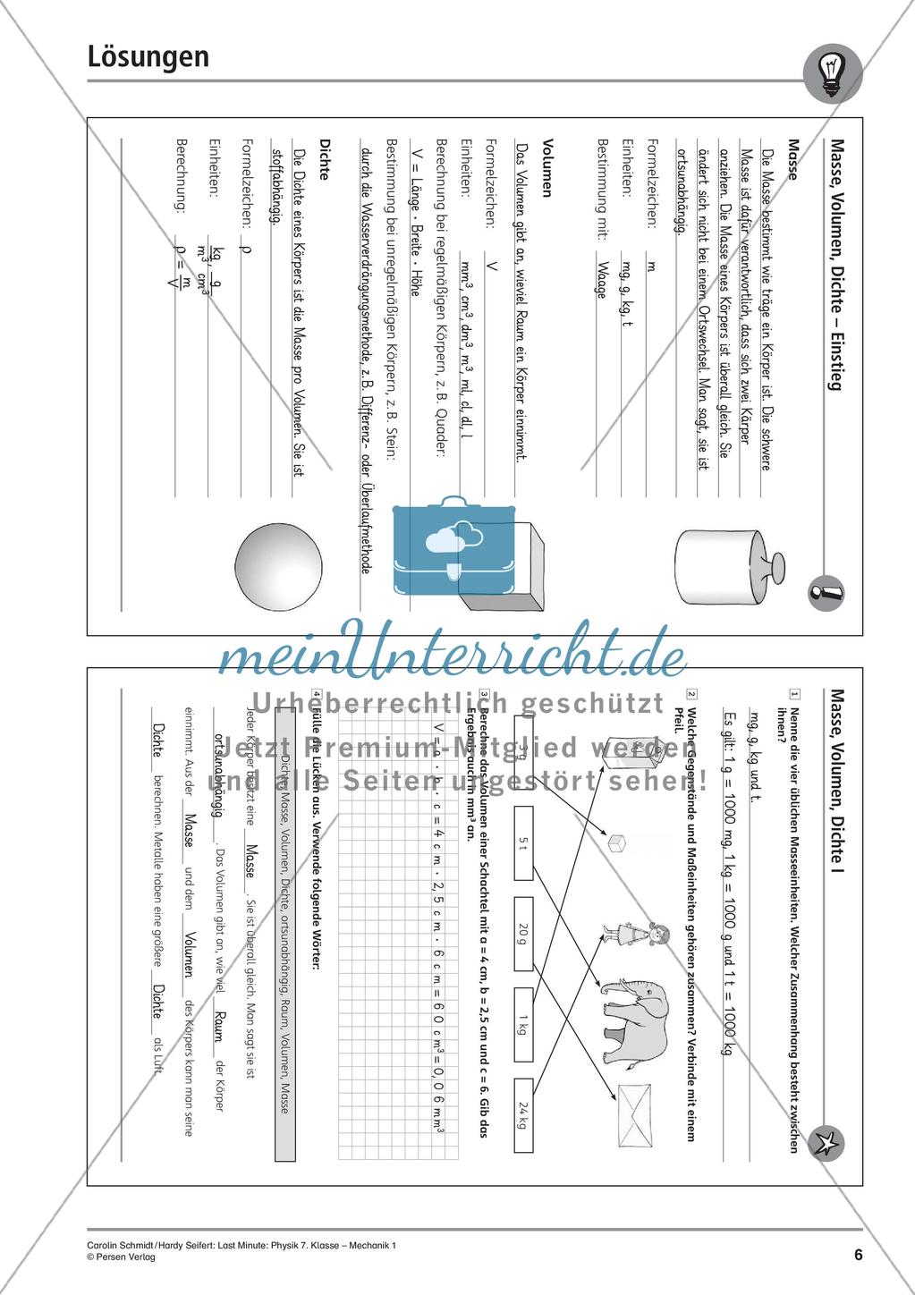 Last Minute - Mechanik: Massen, Volumen, Dichte Preview 8