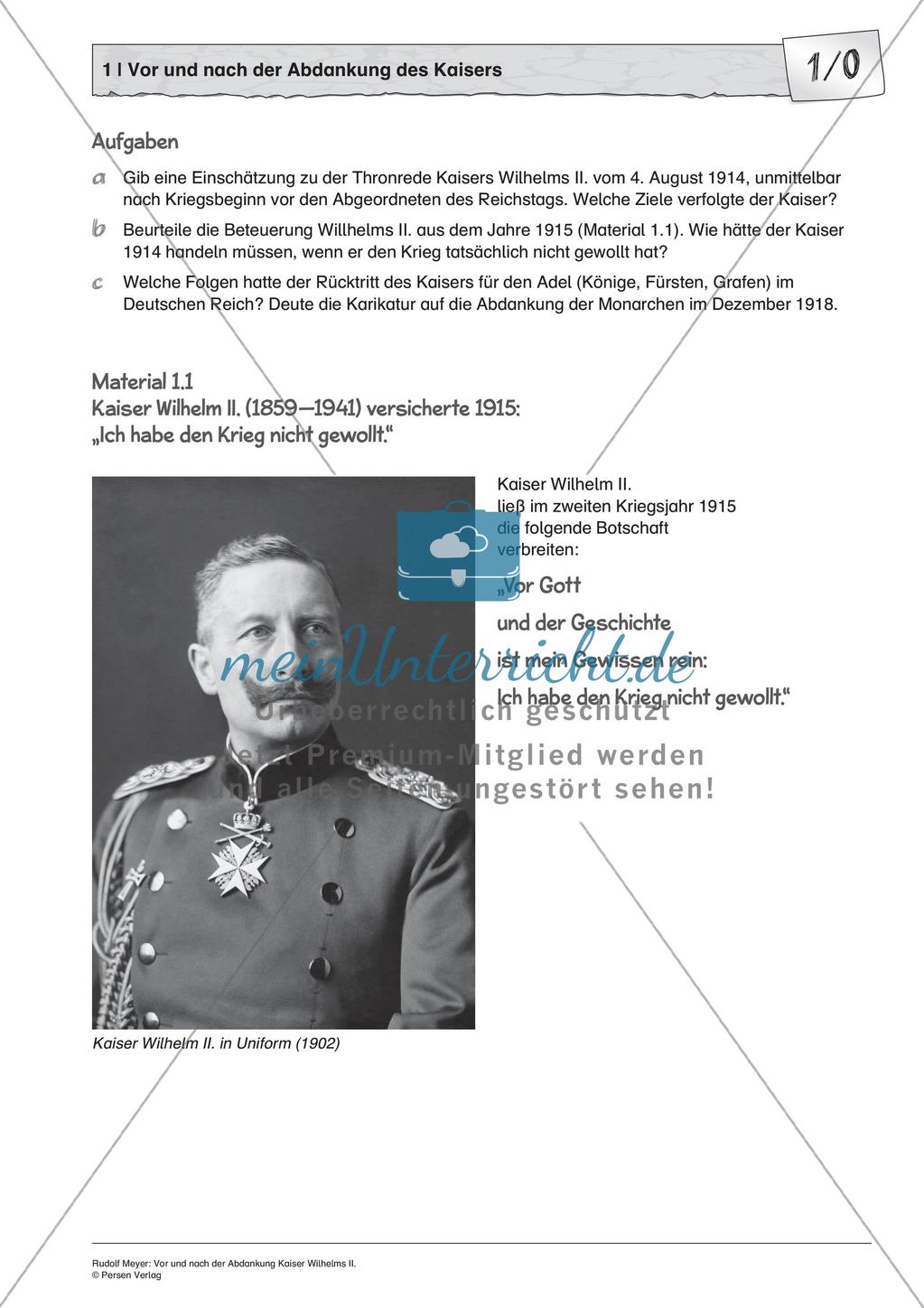 Vor und nach der Abdankung Kaiser Wilhelms II. Preview 3