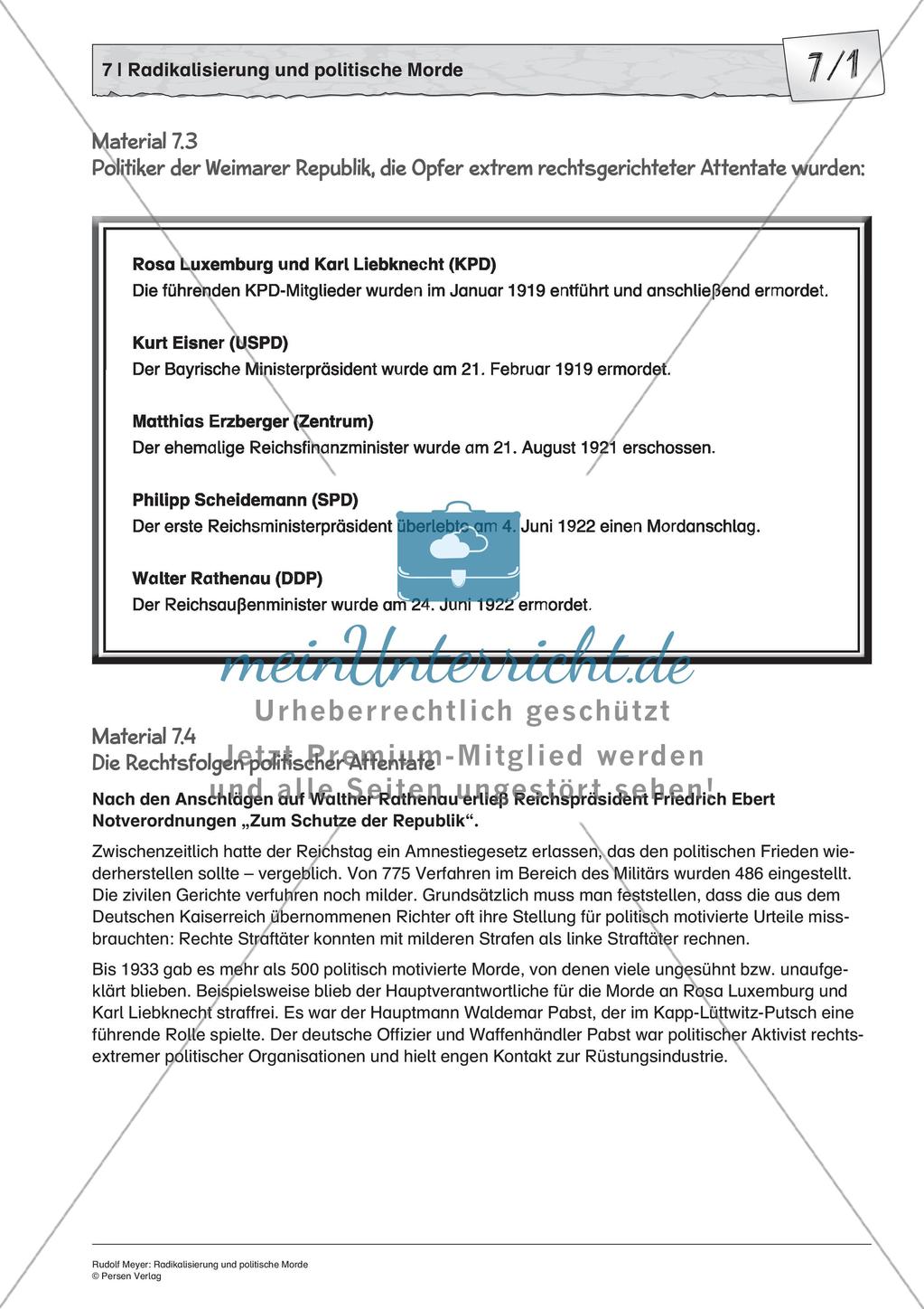 Die Weimarer Republik: Radikalisierung und politische Morde Preview 4