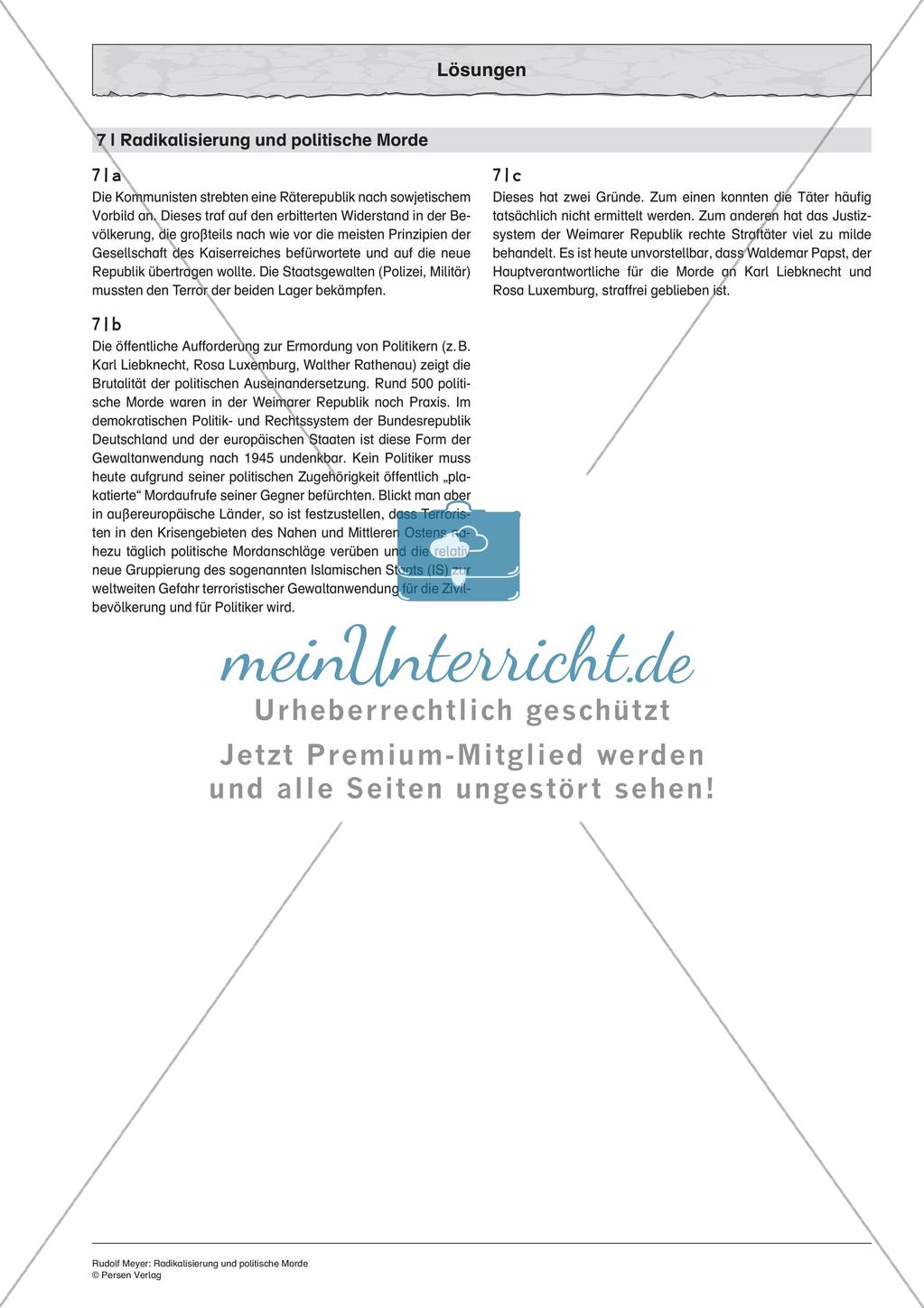 Die Weimarer Republik: Radikalisierung und politische Morde Preview 5