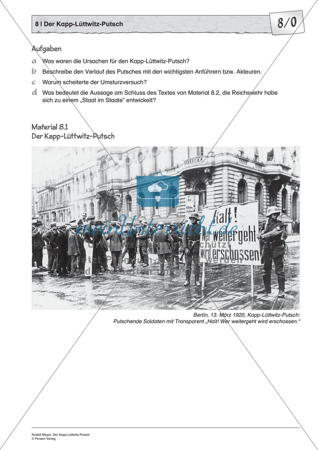 Die Weimarer Republik: Der Kapp-Lüttwitz-Putsch Preview 3