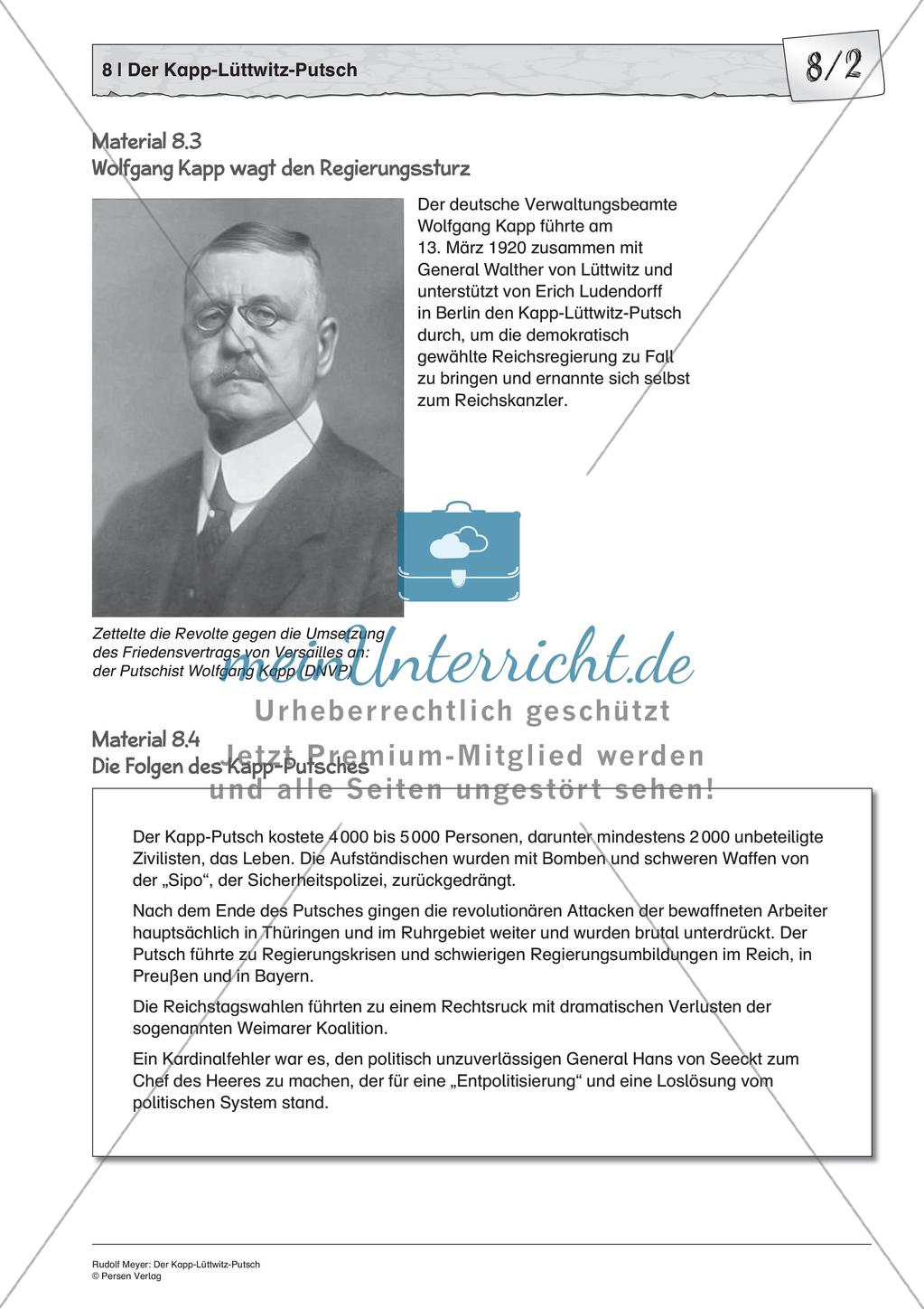 Die Weimarer Republik: Der Kapp-Lüttwitz-Putsch Preview 5
