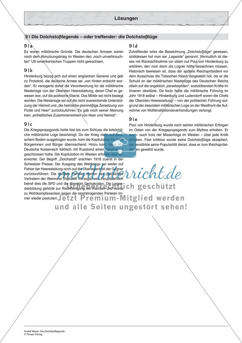 Die Weimarer Republik: Die Dolchstoßlegende Preview 5