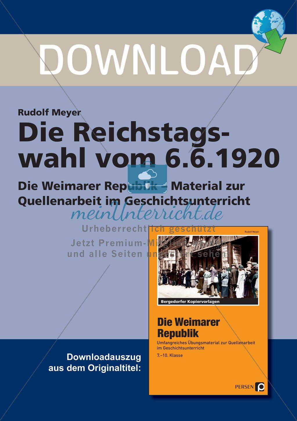 Die Reichstagswahl vom 6.6.1920 Preview 1
