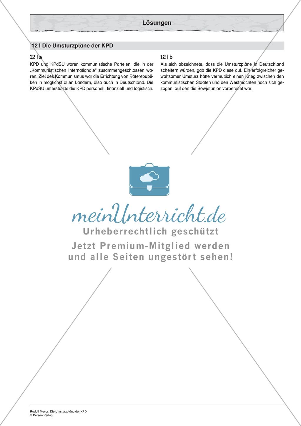 Die Weimarer Republik: Die Umsturzpläne der KPD Preview 4
