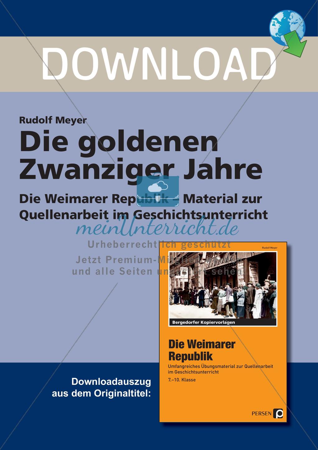 Die Weimarer Republik: Die goldenen Zwanziger Jahre Preview 1