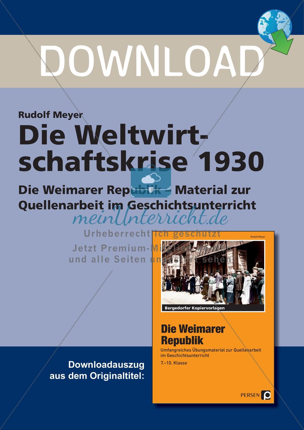 Die Weltwirtschaftskrise 1930 Preview 1