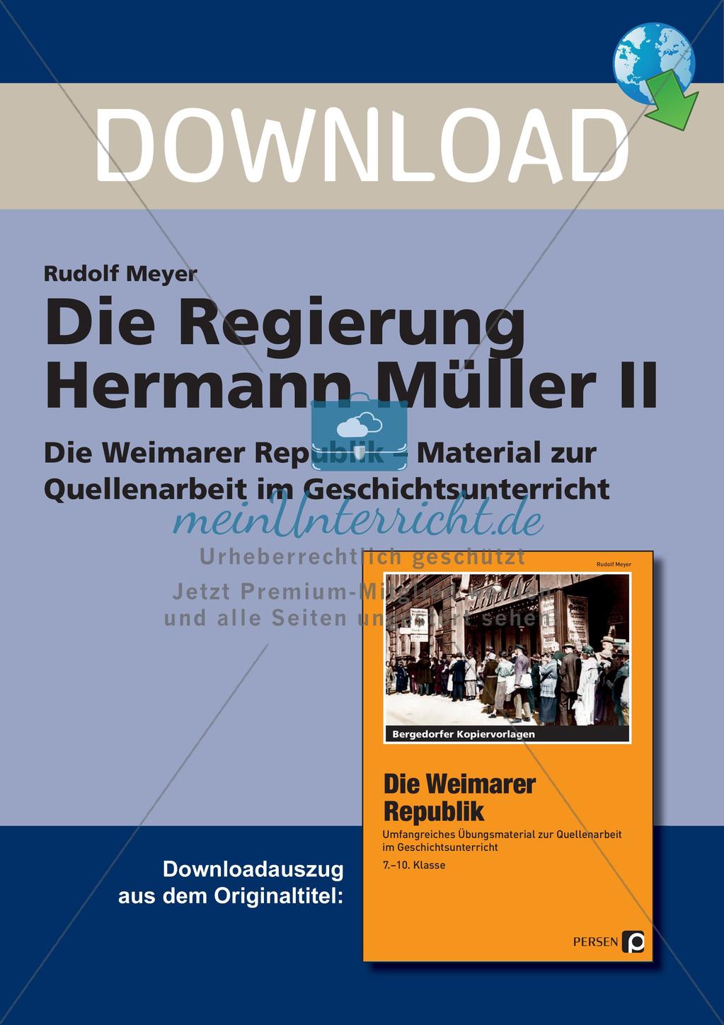 Die Regierung Hermann Müller: die Große Koalition Preview 1
