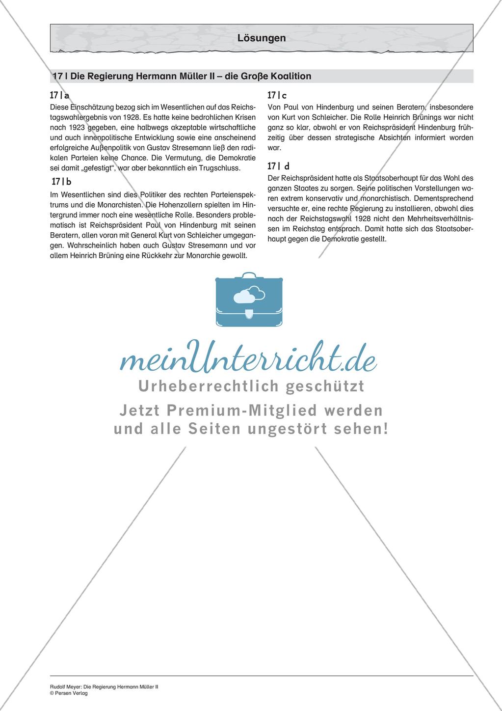 Die Regierung Hermann Müller: die Große Koalition Preview 5