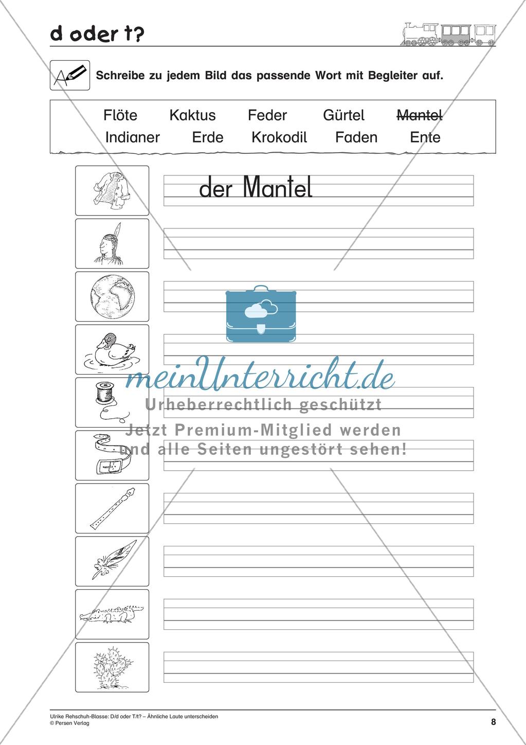 Unterscheidung ähnlicher Laute: D/d oder T/t Preview 10