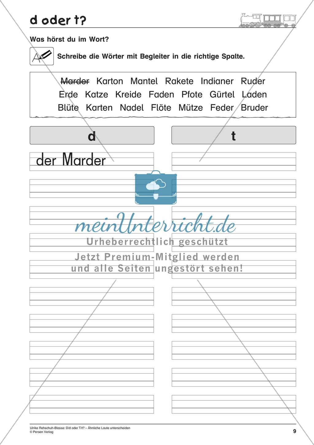 Unterscheidung ähnlicher Laute: D/d oder T/t Preview 11