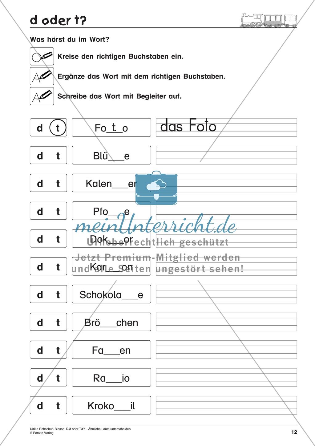 Unterscheidung ähnlicher Laute: D/d oder T/t Preview 14