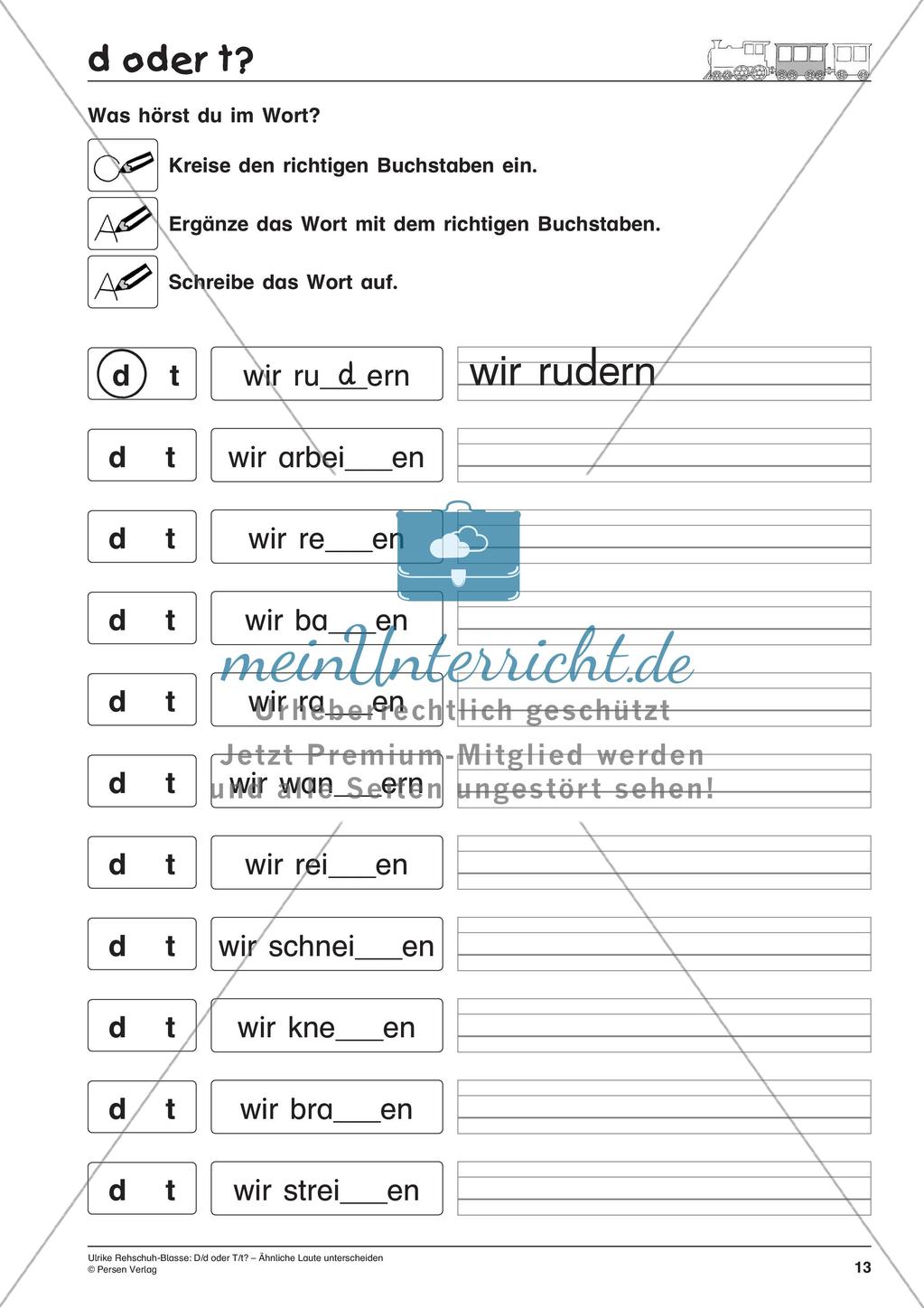 Unterscheidung ähnlicher Laute: D/d oder T/t Preview 15