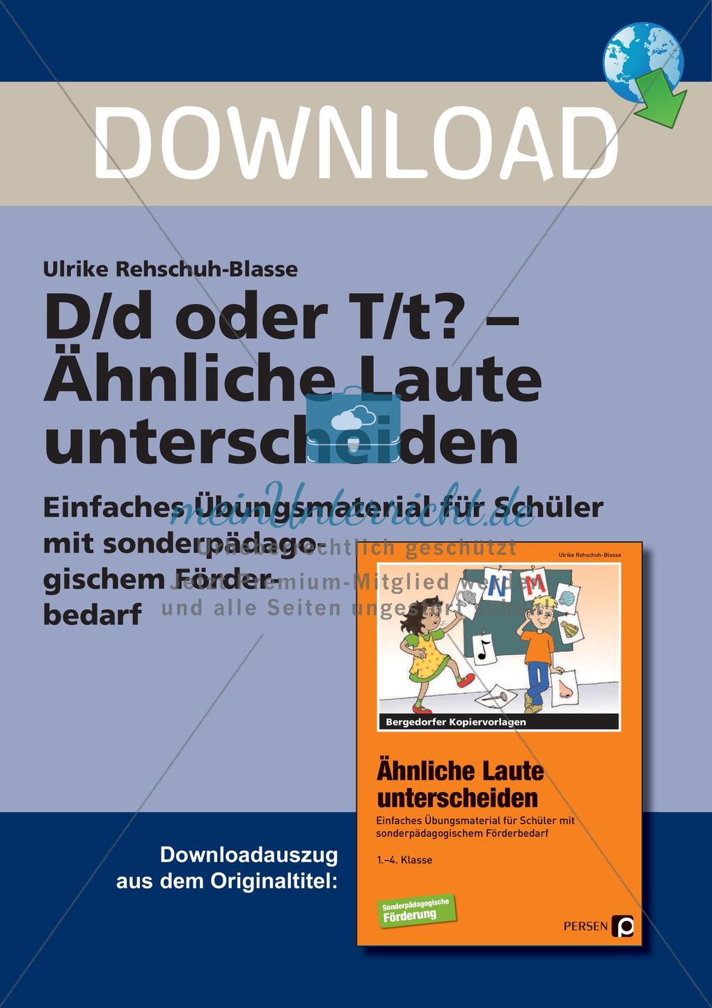 Unterscheidung ähnlicher Laute: D/d oder T/t Preview 1